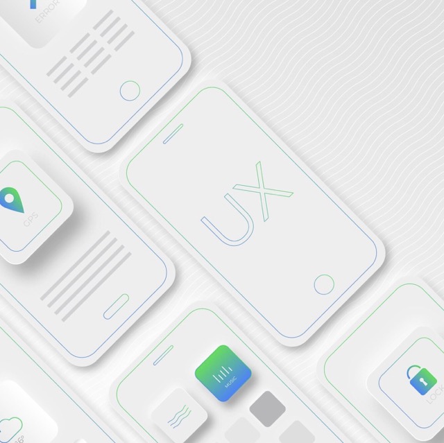 UI Design Mockup mit Komponenten und Grid System